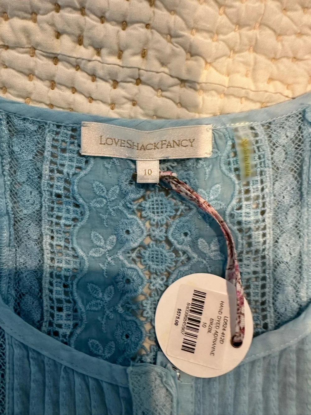 LoveShackFancy Adrianne Maxi Dress size 10/ slip size 8